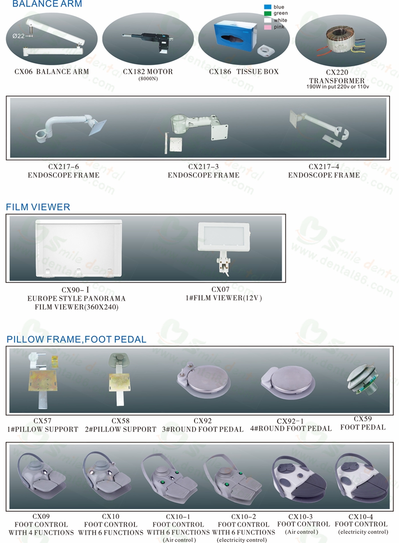 Dental unit spare parts